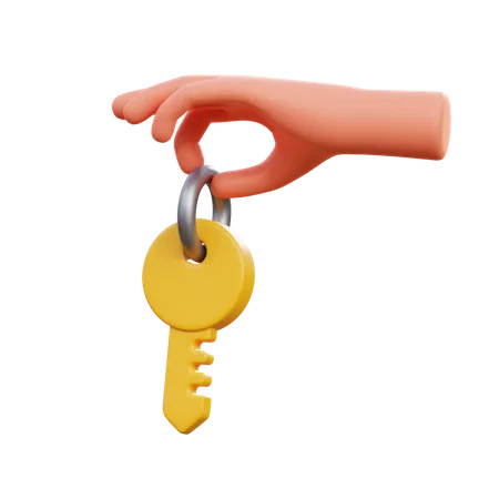 Hand mit Schlüssel  3D Icon