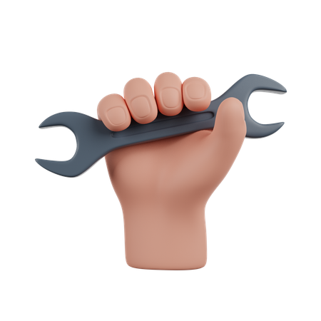 Hand mit Schraubenschlüssel  3D Icon