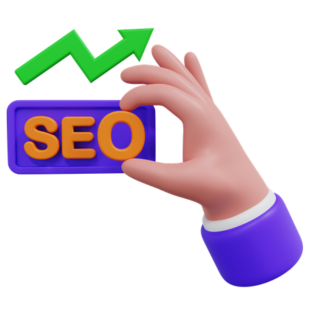 Hand mit SEO  3D Icon