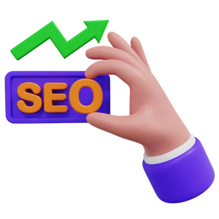 Hand mit SEO  3D Icon