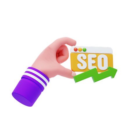 Hand mit SEO  3D Icon