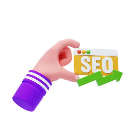 Hand mit SEO  3D Icon