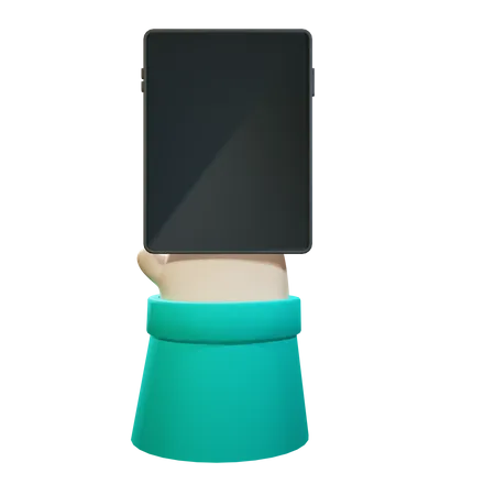 Hand mit Smart-Tablet  3D Illustration