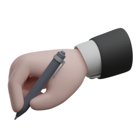 Hand mit Stift Handgesten  3D Icon