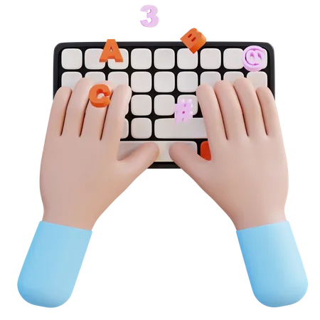 Hand mit Tastatur  3D Icon