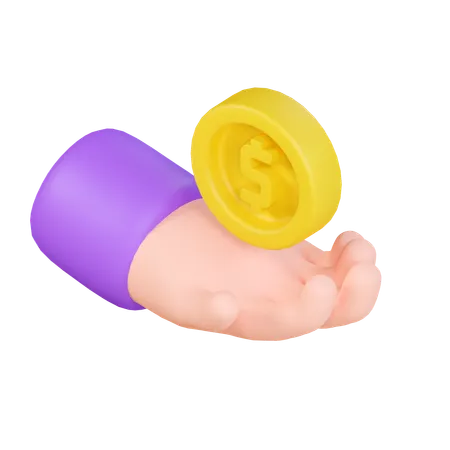 Hand money  3D Icon