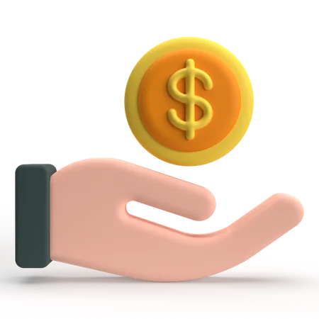 Hand Money  3D Icon