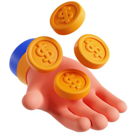 Hand Money  3D Icon