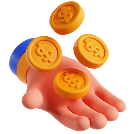 Hand Money  3D Icon