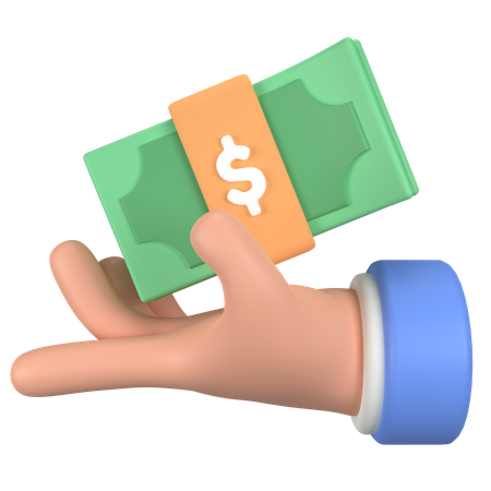 Hand money  3D Icon