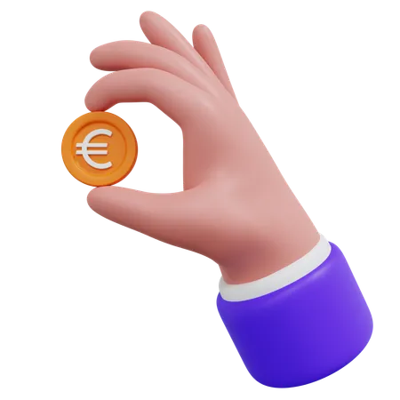 Hand Money Coin  3D Icon