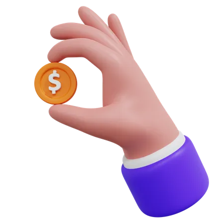 Hand Money Dollar  3D Icon