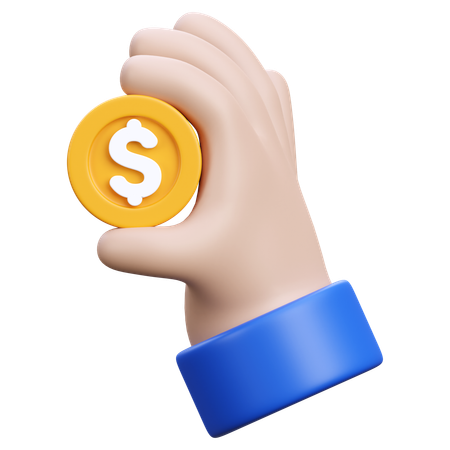 Hand Money Dollar  3D Icon