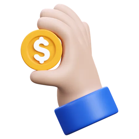 Hand Money Dollar  3D Icon