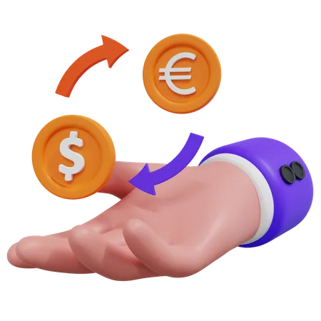 Hand Money Exchange  3D Icon