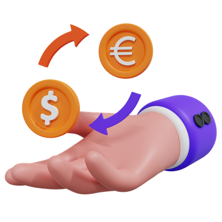 Hand Money Exchange  3D Icon