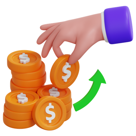 Hand Money Growth  3D Icon
