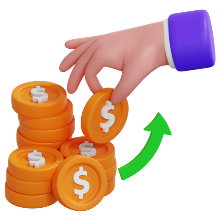 Hand Money Growth  3D Icon