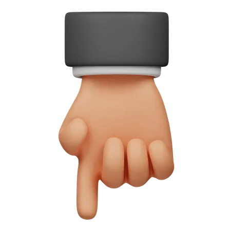 Mit der Hand nach unten zeigen  3D Icon