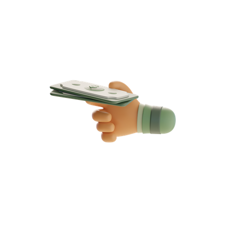 Hand Offering Money  3D Icon