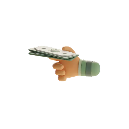Hand Offering Money  3D Icon
