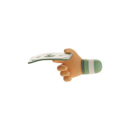Hand Offering Money  3D Icon