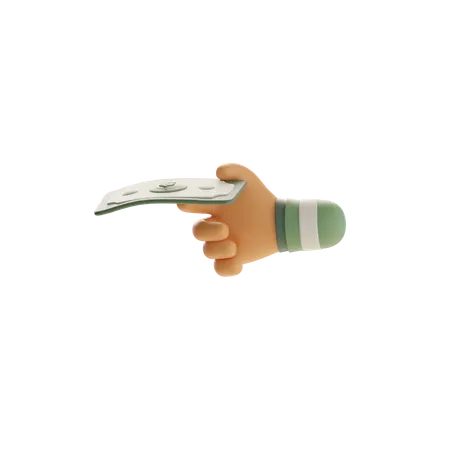 Hand Offering Money  3D Icon