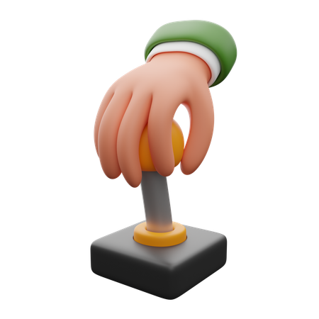 ジョイスティックに手を置いた  3D Icon