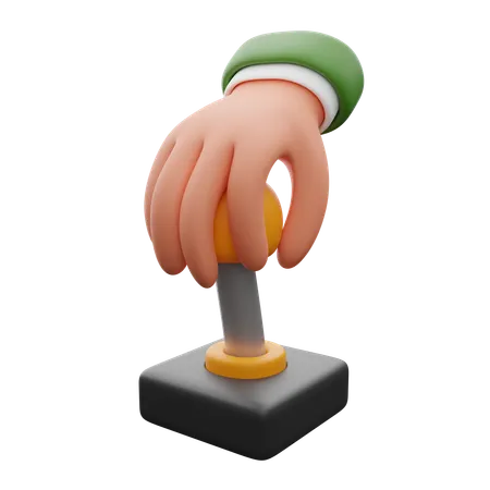 ジョイスティックに手を置いた  3D Icon