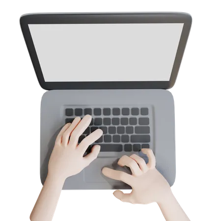 Hand operating macbook