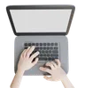 Hand operating macbook