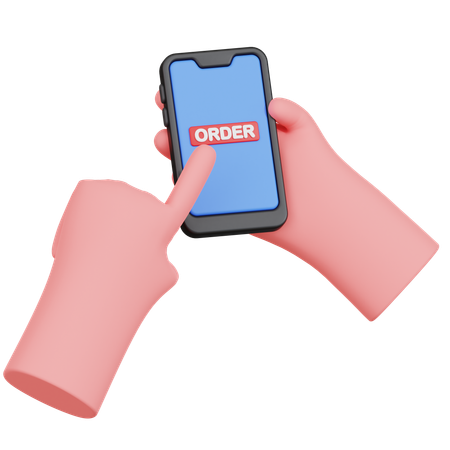 Hand Order Online For Mobile  3D Icon