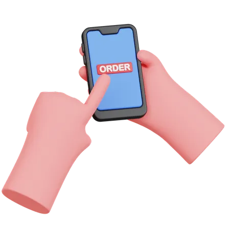 Hand Order Online For Mobile  3D Icon