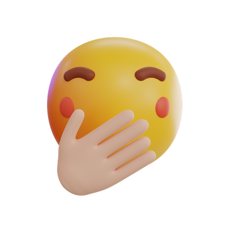 Hand Over Mouth Emoji  3D Icon