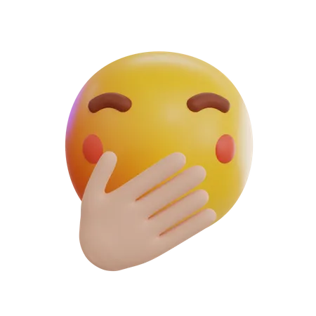 Hand Over Mouth Emoji  3D Icon