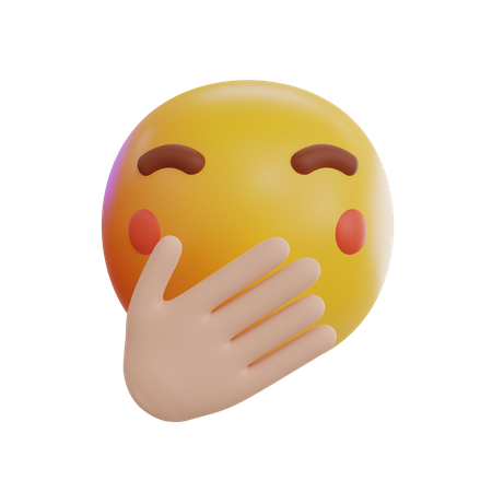 Hand Over Mouth Emoji 3D Icon