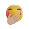 3d hand over mouth emoji illustration