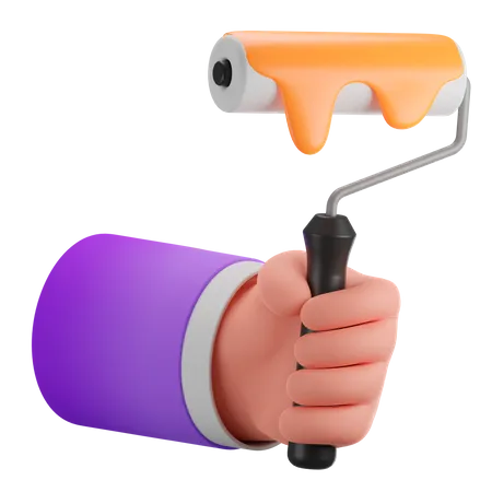 Hand Paint Roller  3D Icon