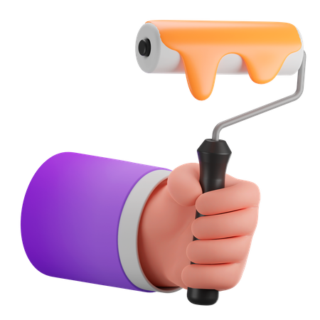 Hand Paint Roller  3D Icon