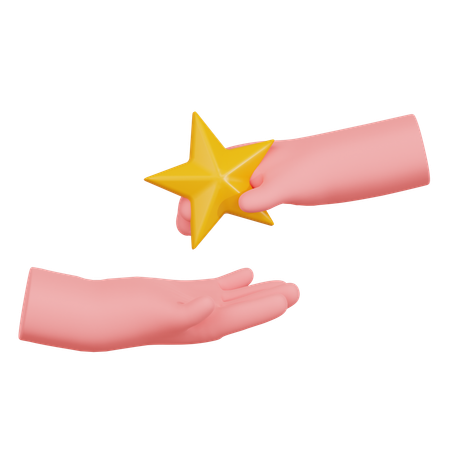 Hand Passing A Star  3D Icon