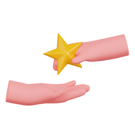 Hand Passing A Star  3D Icon