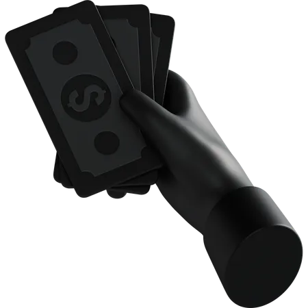 Hand Paying Cash  3D Icon