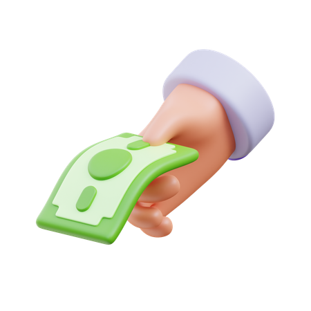 Hand Paying Cash  3D Icon