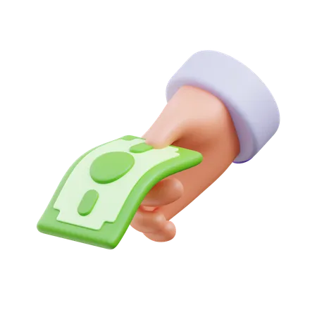 Hand Paying Cash  3D Icon