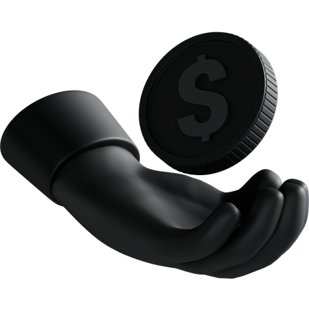 Hand Paying Coin  3D Icon