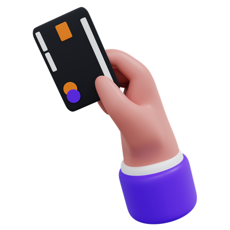 Hand Payment Card  3D Icon