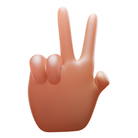 Hand Peace Gesture  3D Icon