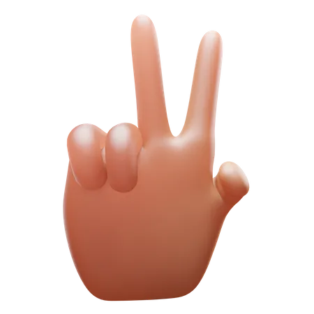 Hand Peace Gesture  3D Icon