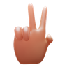 3d peace gesture logo