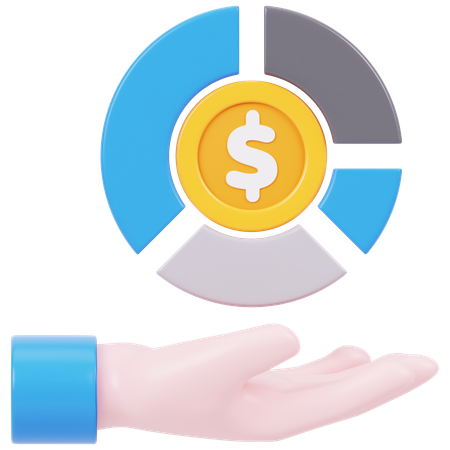 Hand Pie Chart  3D Icon